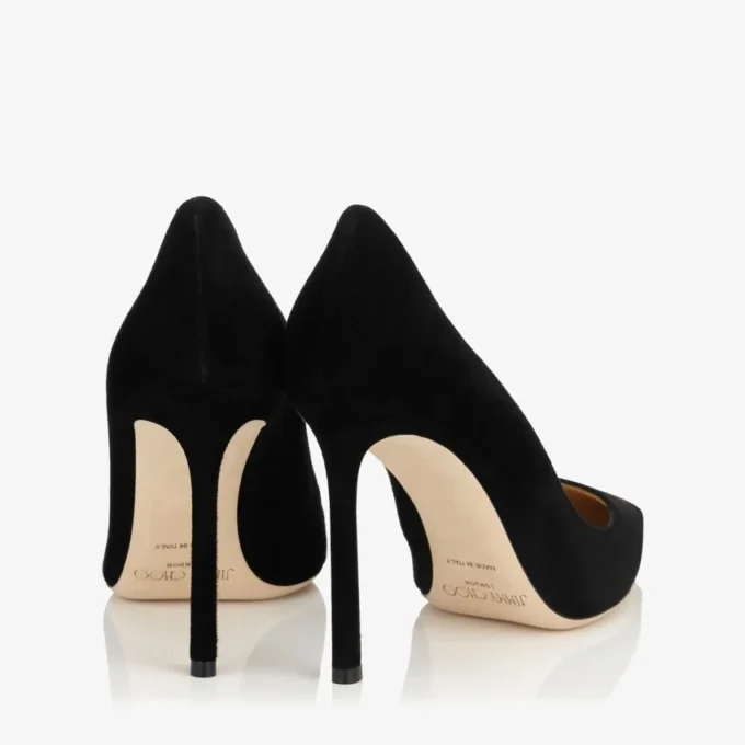 Romy 100 svarta pumps i svart mocka med spetsig tå Romy 100 svarta pumps i svart mocka med spetsig tå