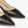 Romy 60 svarta pumps i kidskinn med spetsig tå