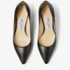 Romy 60 svarta pumps i kidskinn med spetsig tå