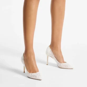 Romy 85 Ivory jimmy choo spetspumps