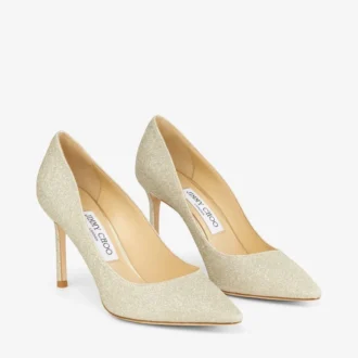 Romy 85 Platinum Ice Dusty Glitter pumps med spetsig tå