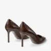 Romy 85 pumps i chokladbrunt läder med krokodilprägling Romy 85 pumps i chokladbrunt läder med krokodilprägling