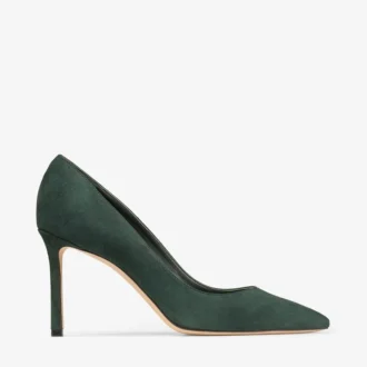 Romy 85 pumps i ton-i-ton-mönstrat grönt mocka