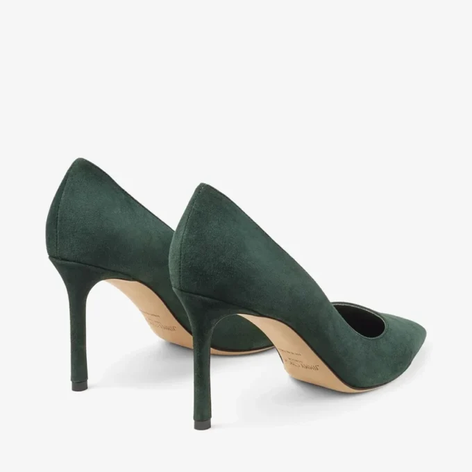 Romy 85 pumps i ton-i-ton-mönstrat grönt mocka