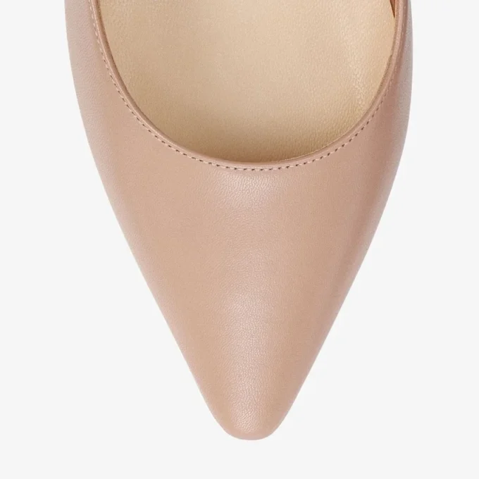 Romy 85 spetsiga pumps i balettrosa getskinn Romy 85 spetsiga pumps i balettrosa getskinn
