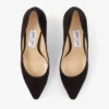 Romy 85 svarta spetsiga pumps i mocka Romy 85 svarta spetsiga pumps i mocka