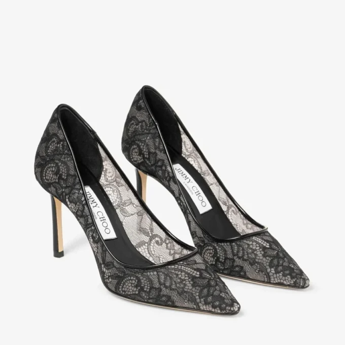 Romy 85 svarta spetspumps från jimmy choo