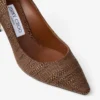 Romy 85 Tan Fine Raffia Pumps
