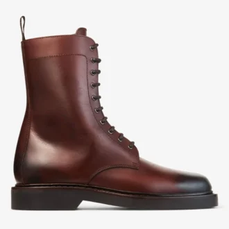 Rowan Derby Boot Chestnut Vaxade ankelstövlar i kalvskinn