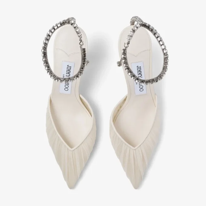 Saeda 100 Ivory Tulle Crystal Pumps Saeda 100 Ivory Tulle Crystal Pumps