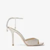 Saeda Sandal 100 Platinum Ice Dusty Glitter Sandaler med kristallutsmyckning Saeda Sandal 100 Platinum Ice Dusty Glitter Sandaler med kristallutsmyckning