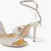 Saeda Sandal 100 Platinum Ice Dusty Glitter Sandaler med kristallutsmyckning Saeda Sandal 100 Platinum Ice Dusty Glitter Sandaler med kristallutsmyckning