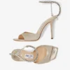 Saeda Sandal 100 Platinum Ice Dusty Glitter Sandaler med kristallutsmyckning Saeda Sandal 100 Platinum Ice Dusty Glitter Sandaler med kristallutsmyckning