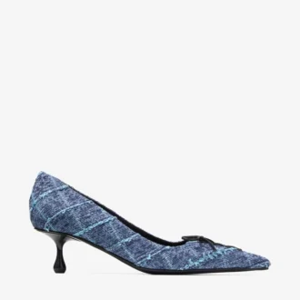 Scarlett 50 Crosshatch Denim Pumps