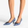 Scarlett 50 Crosshatch Denim Pumps Scarlett 50 Crosshatch Denim Pumps