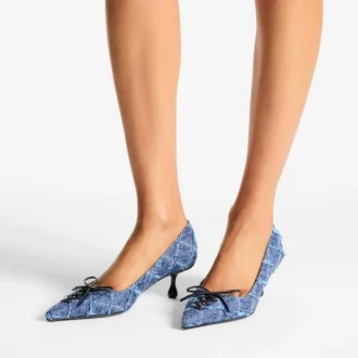 Scarlett 50 Crosshatch Denim Pumps