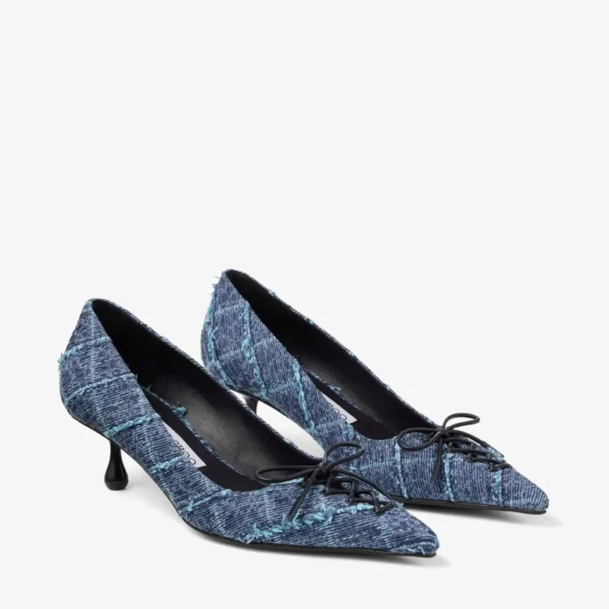 Scarlett 50 Crosshatch Denim Pumps Scarlett 50 Crosshatch Denim Pumps