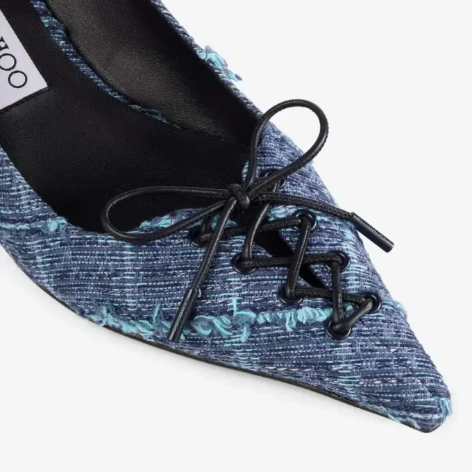 Scarlett 50 Crosshatch Denim Pumps Scarlett 50 Crosshatch Denim Pumps