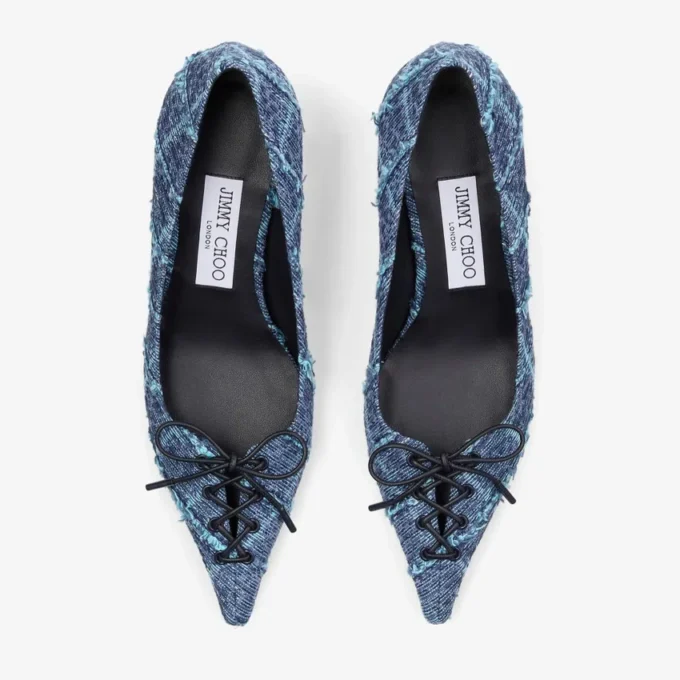 Scarlett 50 Crosshatch Denim Pumps Scarlett 50 Crosshatch Denim Pumps