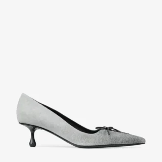 Scarlett 50 Dove Suede Denim Pumps