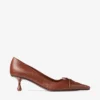 Scarlett 50 Pumps i cognacfärgat läder med elaphe-tryck