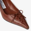Scarlett 50 Pumps i cognacfärgat läder med elaphe-tryck