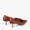 Scarlett 50 Pumps i cognacfärgat läder med elaphe-tryck
