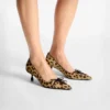 Scarlett 50 Pumps i naturfärgat ponnyläder med leopardmönster