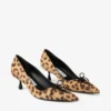 Scarlett 50 Pumps i naturfärgat ponnyläder med leopardmönster