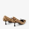 Scarlett 50 Pumps i naturfärgat ponnyläder med leopardmönster