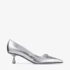 Scarlett 50 Silver Vintage Metallic Läderpumps Scarlett 50 Silver Vintage Metallic Läderpumps