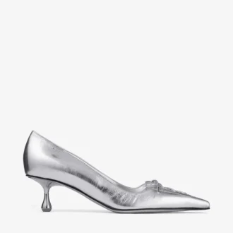 Scarlett 50 Silver Vintage Metallic Läderpumps