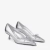 Scarlett 50 Silver Vintage Metallic Läderpumps Scarlett 50 Silver Vintage Metallic Läderpumps