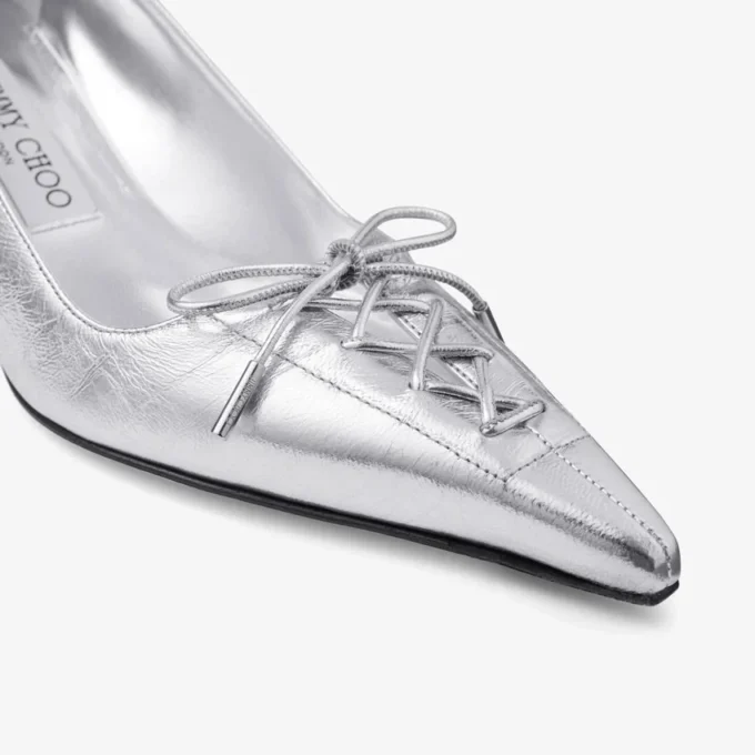 Scarlett 50 Silver Vintage Metallic Läderpumps Scarlett 50 Silver Vintage Metallic Läderpumps