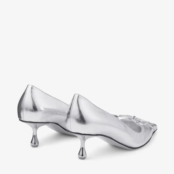 Scarlett 50 Silver Vintage Metallic Läderpumps Scarlett 50 Silver Vintage Metallic Läderpumps