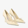 Scarlett 95 pumps i smörfärgat läder med elaphe-tryck