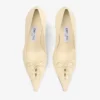 Scarlett 95 pumps i smörfärgat läder med elaphe-tryck