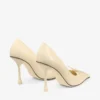 Scarlett 95 pumps i smörfärgat läder med elaphe-tryck