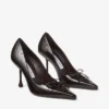 Scarlett 95 Sambuco Pumps i glänsande läder med krokodilprägling