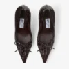 Scarlett 95 Sambuco Pumps i glänsande läder med krokodilprägling