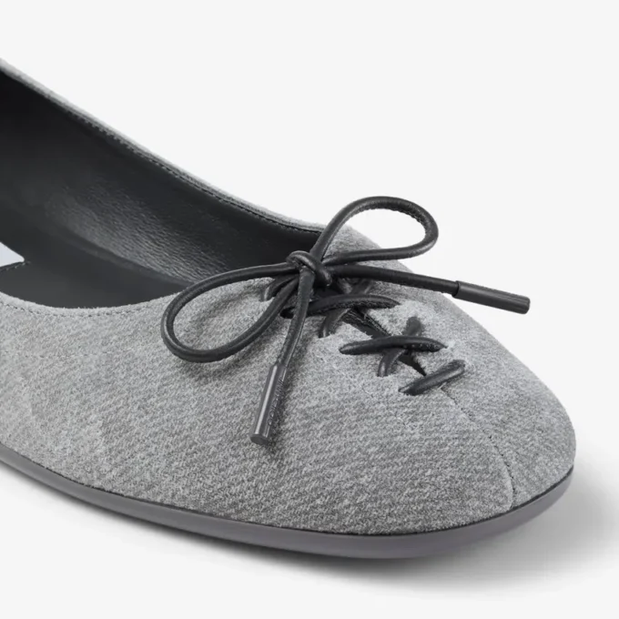 Scarlett Ballerina Dove Suede Denim Ballerina Flats