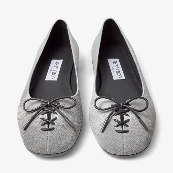 Scarlett Ballerina Dove Suede Denim Ballerina Flats