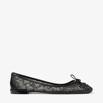 Scarlett Ballerina Svarta Jimmy Choo-ballerinaskor med snörning
