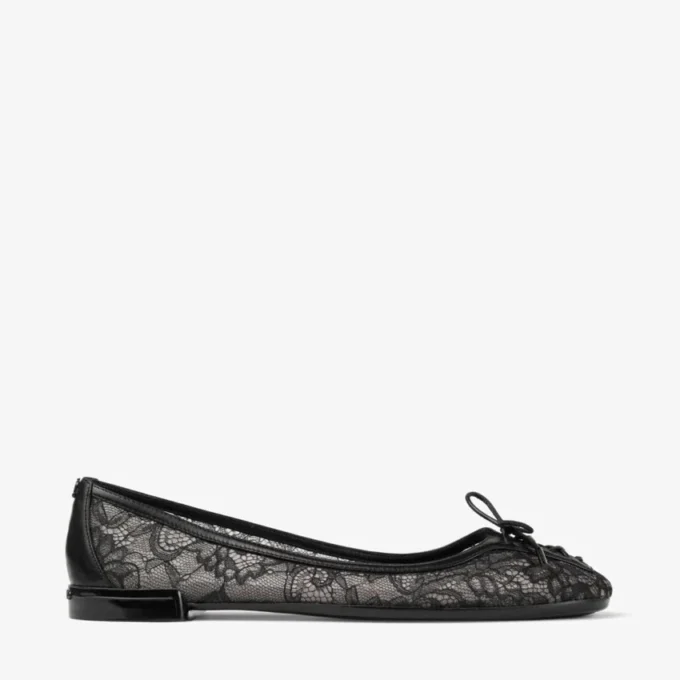 Scarlett Ballerina Svarta Jimmy Choo-ballerinaskor med snörning