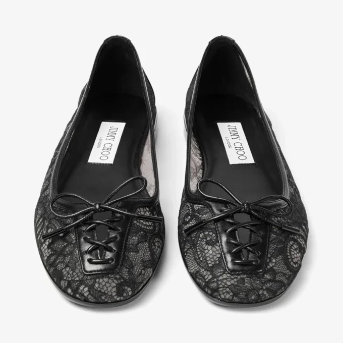 Scarlett Ballerina Svarta Jimmy Choo-ballerinaskor med snörning
