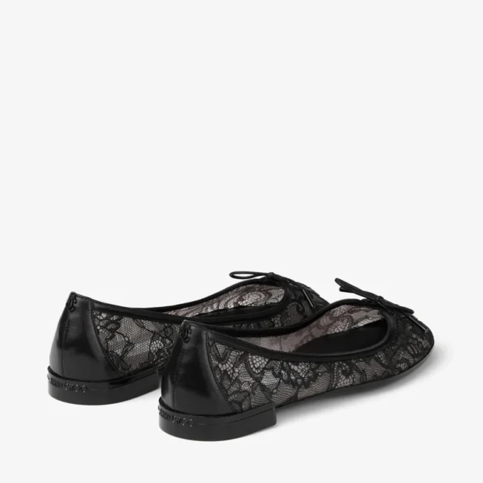 Scarlett Ballerina Svarta Jimmy Choo-ballerinaskor med snörning