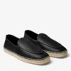 Shenton Espadrille Svarta espadriller i tumlat läder Shenton Espadrille Svarta espadriller i tumlat läder