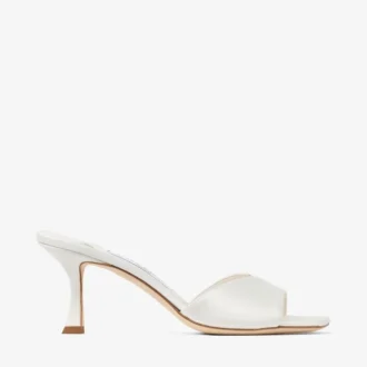 Skye 70 sandaler i elfenbensfärgad satin