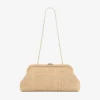 Skylar naturlig fin raffia-clutch med fyrkantigt Jc-spänne Skylar naturlig fin raffia-clutch med fyrkantigt Jc-spänne