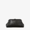 Skylar svart glänsande clutch i läder med ormmönster och fyrkantigt JC-spänne